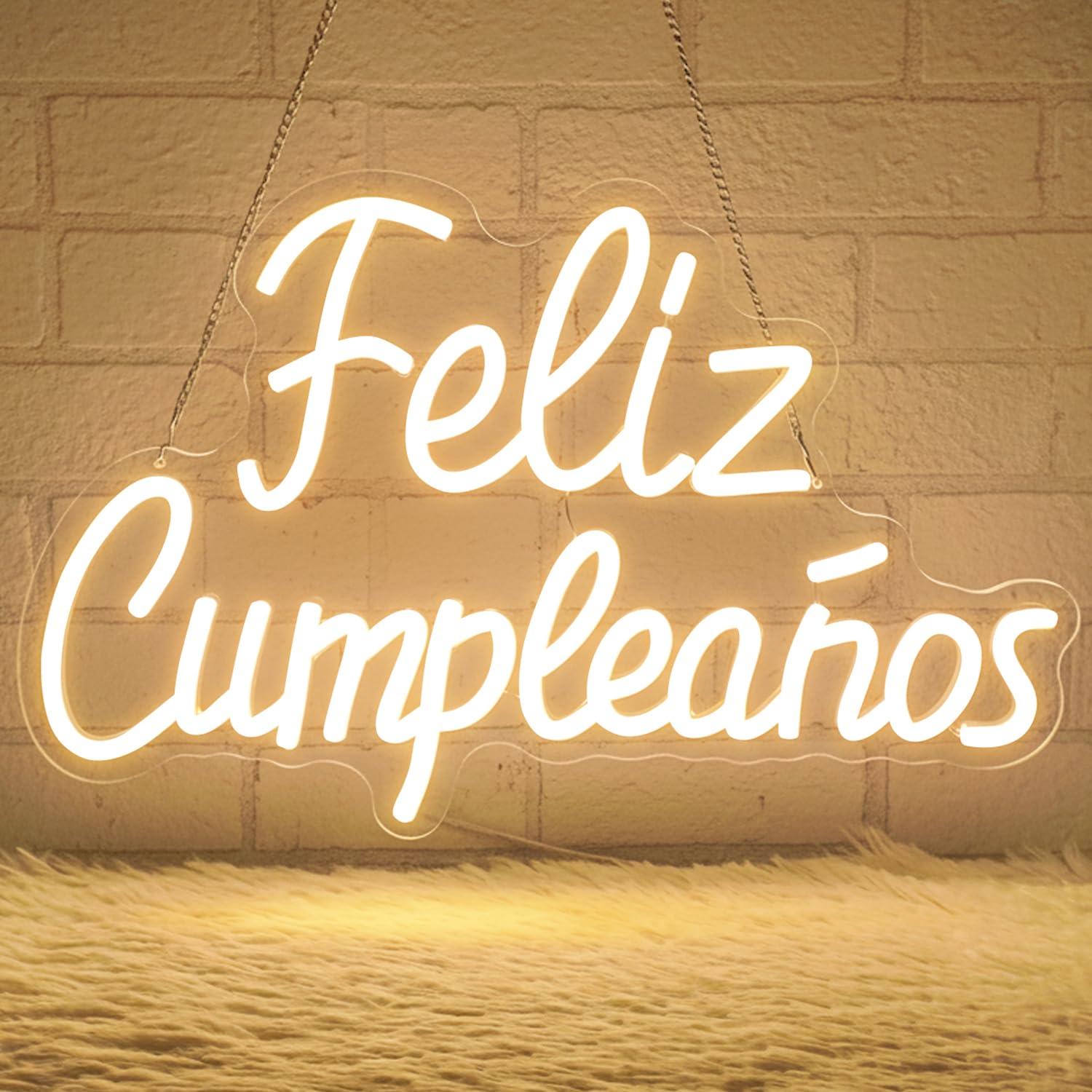 Neon Sign Party - Feliz Cumpleanos Neon Sign Dimmable LED