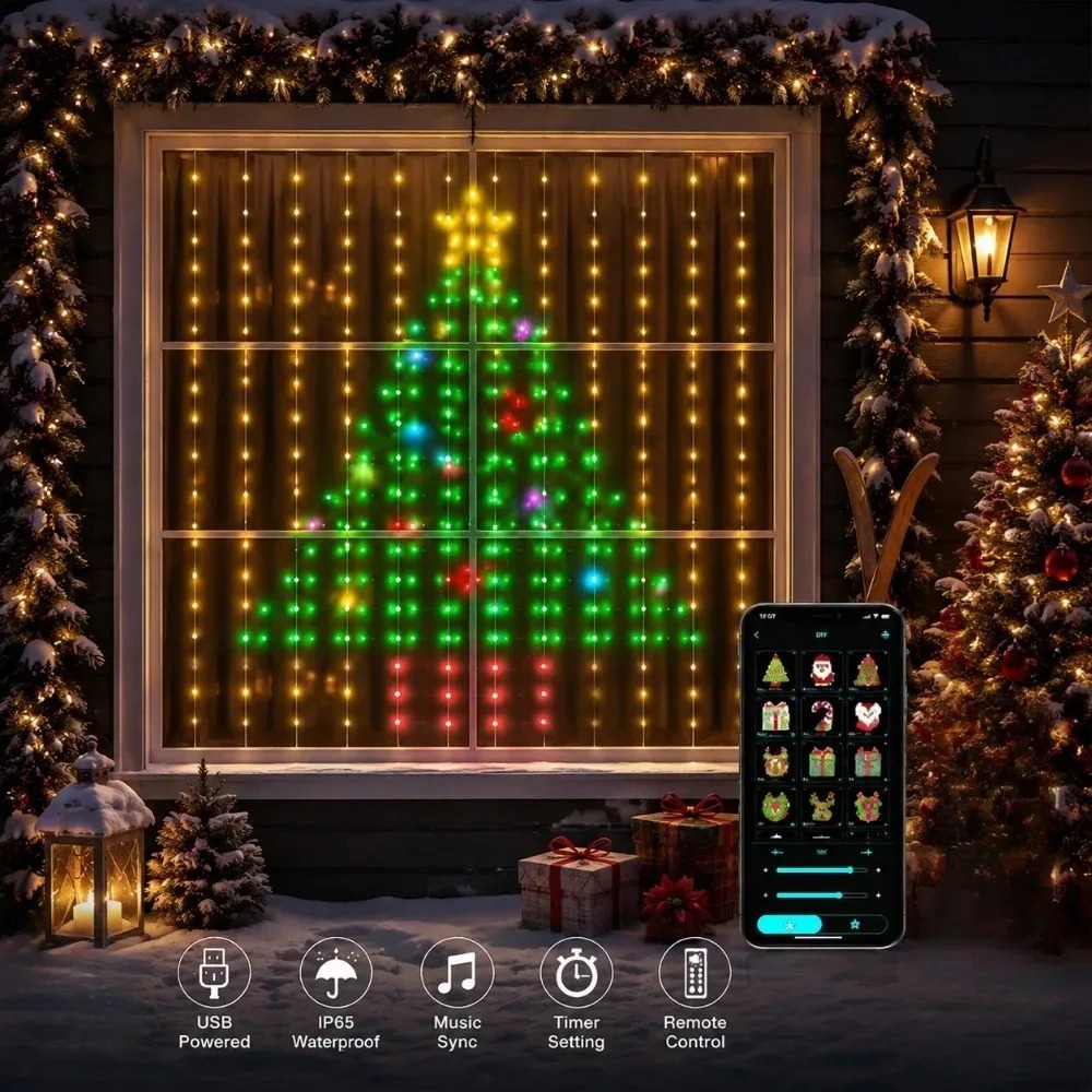 Christmas Light String LED Cur - Neon Sign Party ulasan dan harga