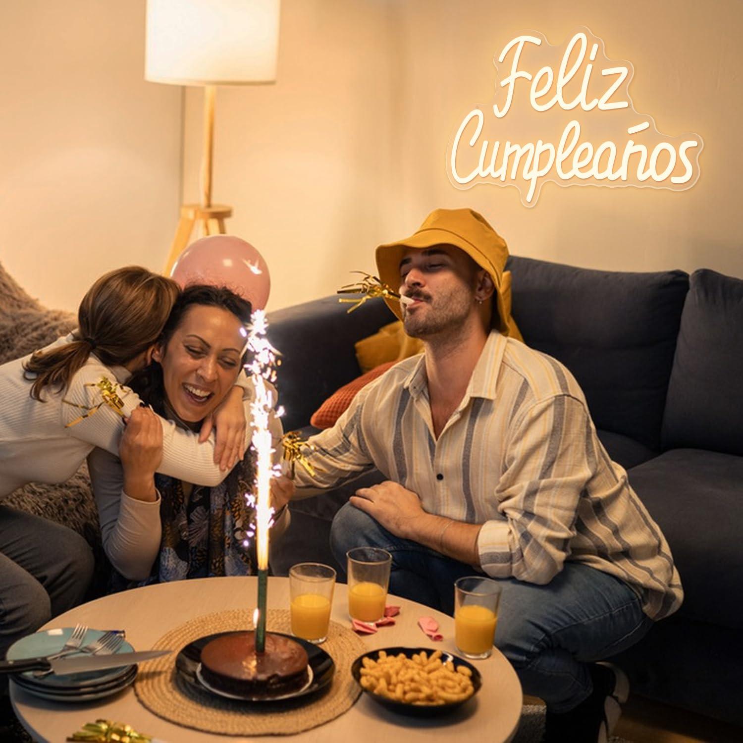 Feliz Cumpleanos Neon Sign Dim - Neon Sign Party ulasan dan harga