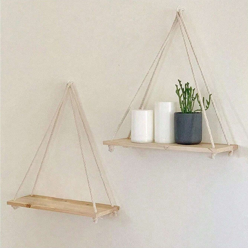 Wooden Swing Hanging Hemp Rope - Flower Wall Panel ulasan dan harga