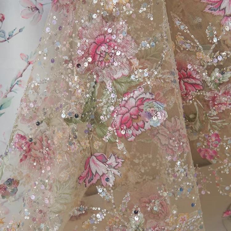 1M 120Cm Wide Luxury Beaded La - Glitter Tablecloth ulasan dan harga